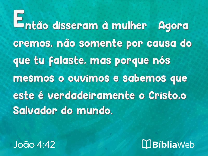João 4:42 em imagem para compartilhar