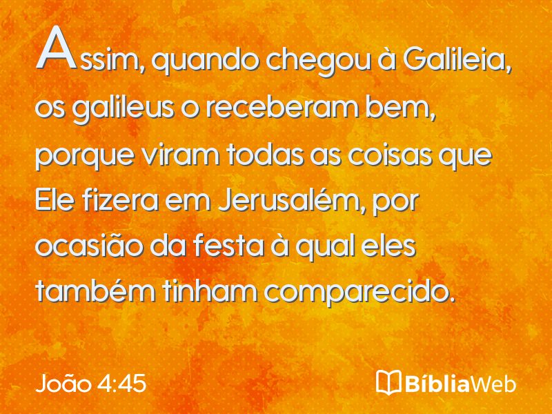 João 4:45 em imagem para compartilhar