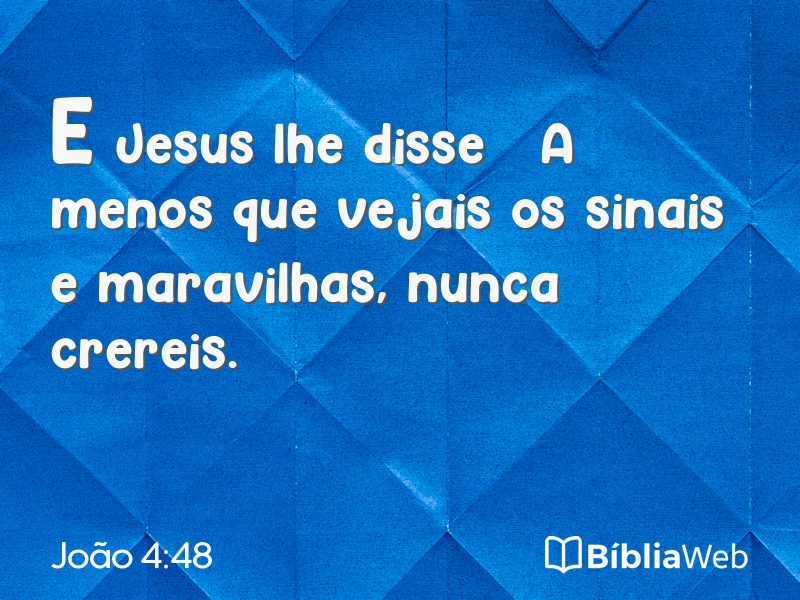 João 4:48 em imagem para compartilhar