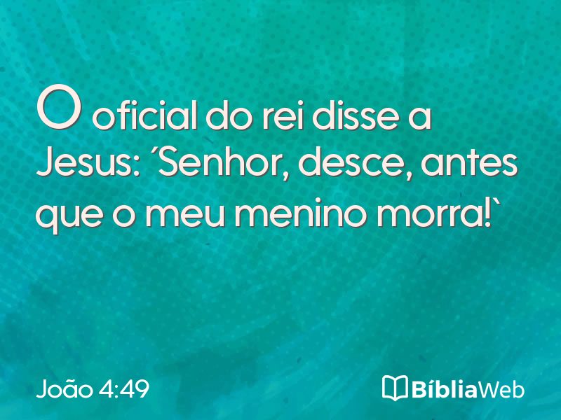 João 4:49 em imagem para compartilhar
