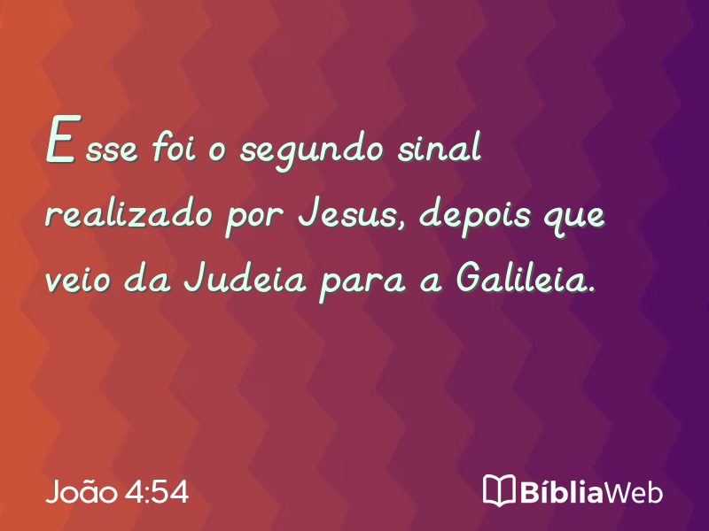 João 4:54 em imagem para compartilhar