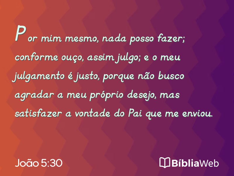 João 5:30 em imagem para compartilhar