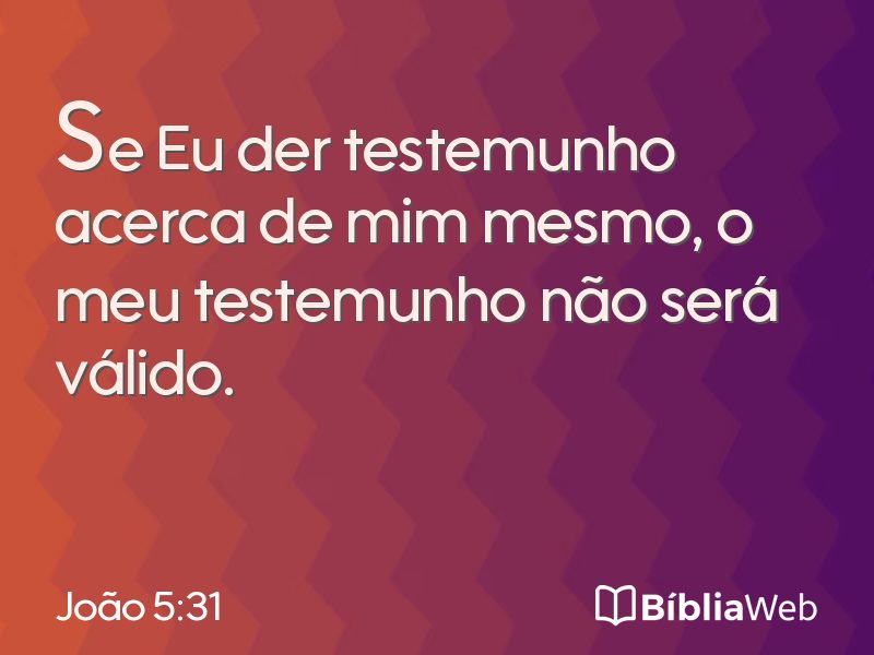 João 5:31 em imagem para compartilhar