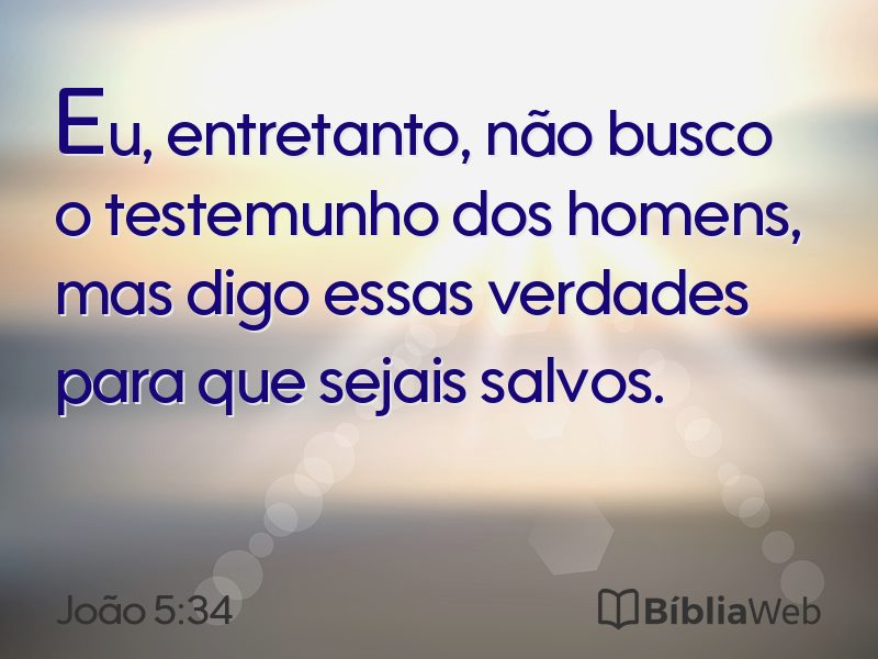João 5:34 em imagem para compartilhar