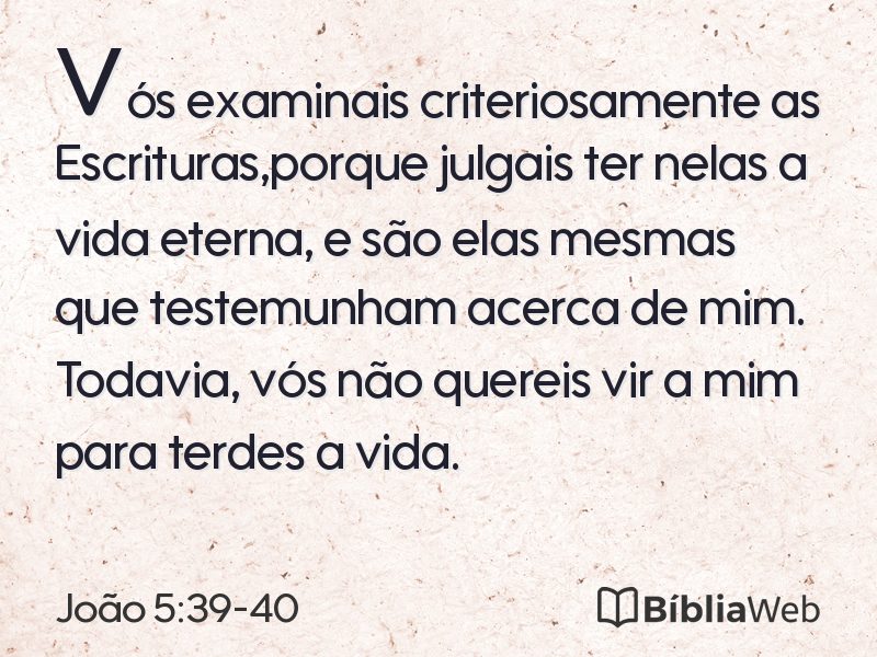 João 5:39-40 em imagem para compartilhar