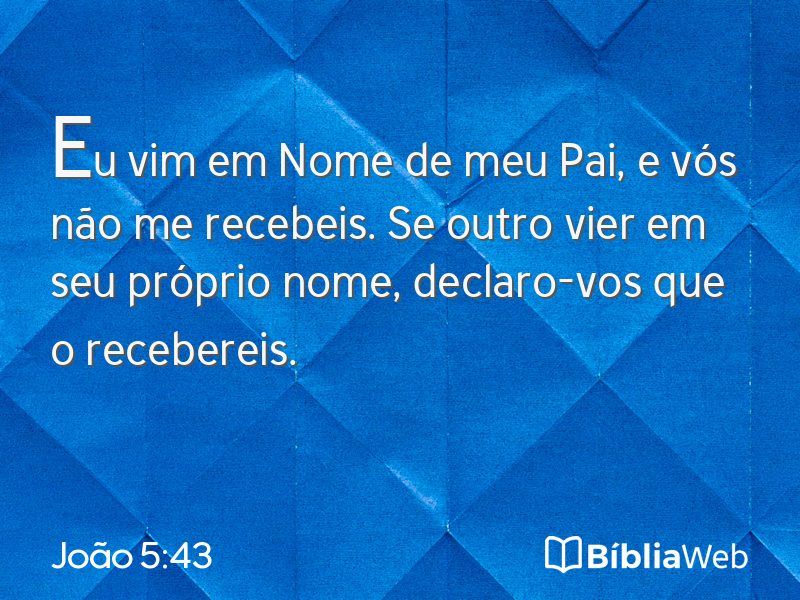 João 5:43 em imagem para compartilhar