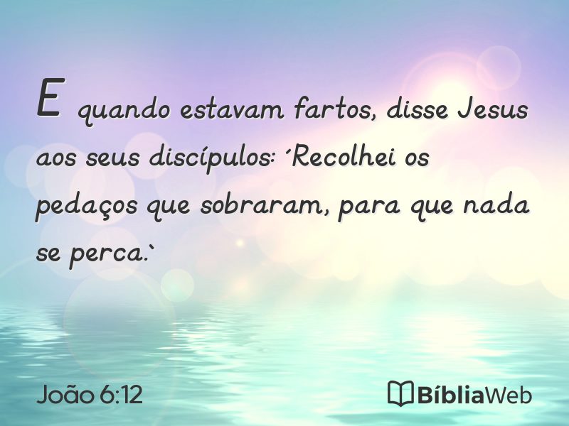 João 6:12 em imagem para compartilhar