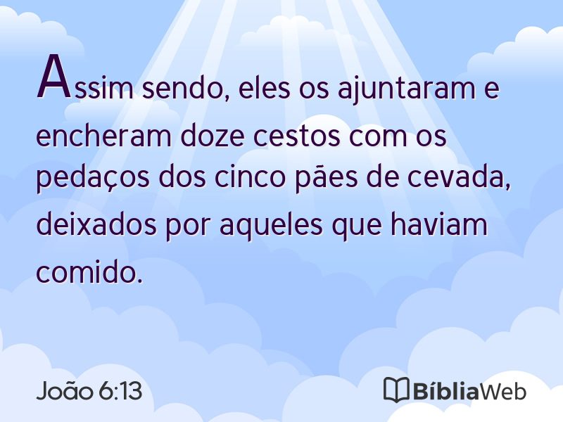 João 6:13 em imagem para compartilhar