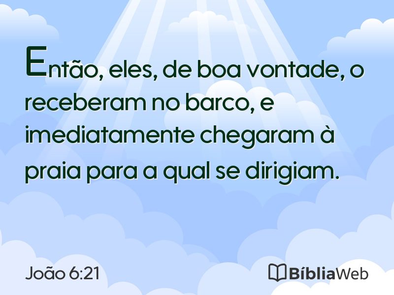 João 6:21 em imagem para compartilhar
