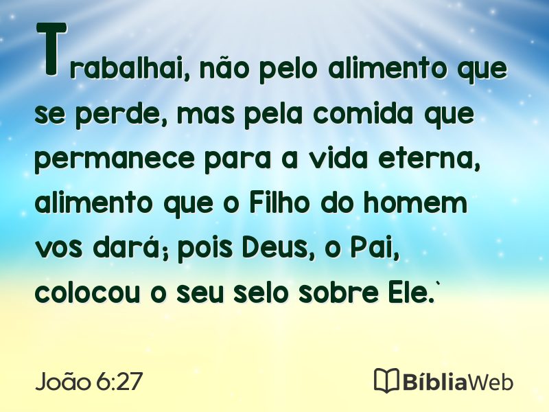 João 6:27 em imagem para compartilhar