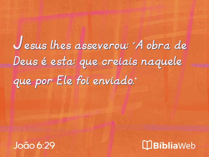 João 6:29 em imagem para compartilhar