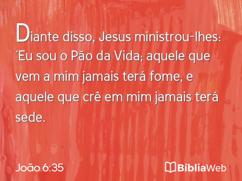 João 6:35 em imagem para compartilhar