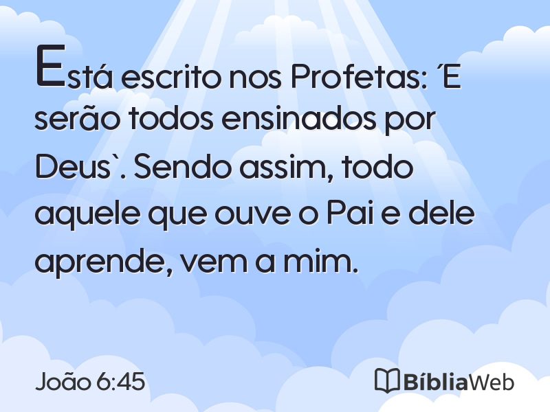 João 6:45 em imagem para compartilhar