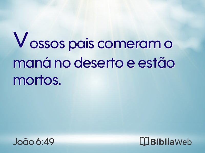 João 6:49 em imagem para compartilhar