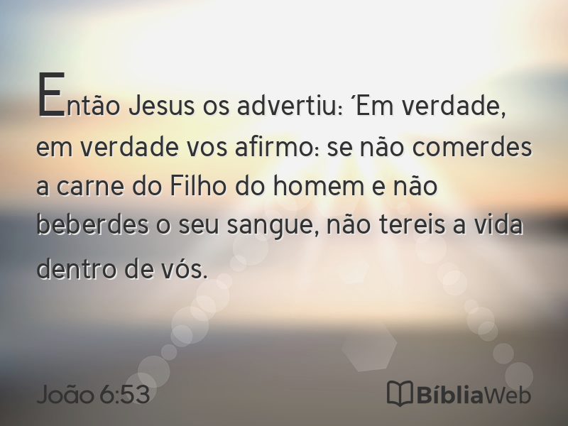 João 6:53 em imagem para compartilhar