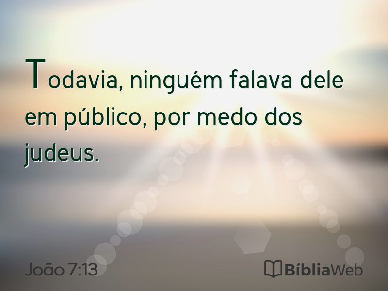 João 7:13 em imagem para compartilhar