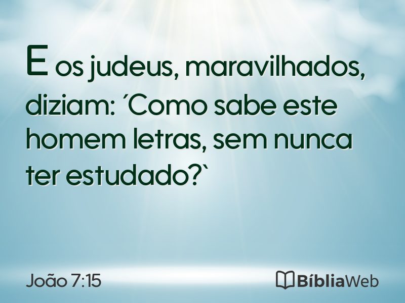 João 7:15 em imagem para compartilhar