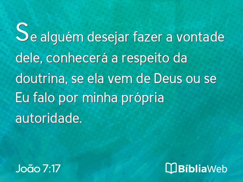 João 7:17 em imagem para compartilhar