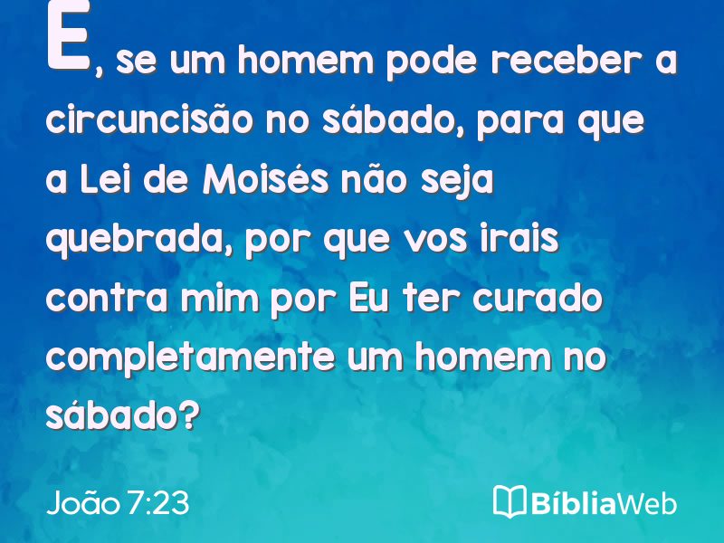 João 7:23 em imagem para compartilhar
