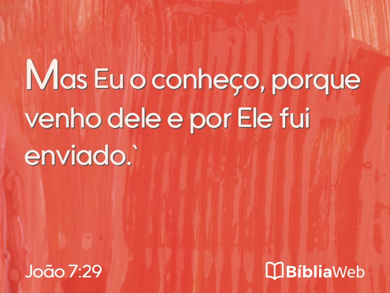 João 7:29 em imagem para compartilhar