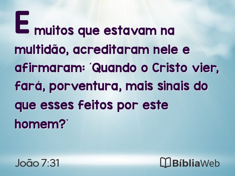 João 7:31 em imagem para compartilhar