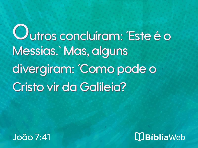 João 7:41 em imagem para compartilhar