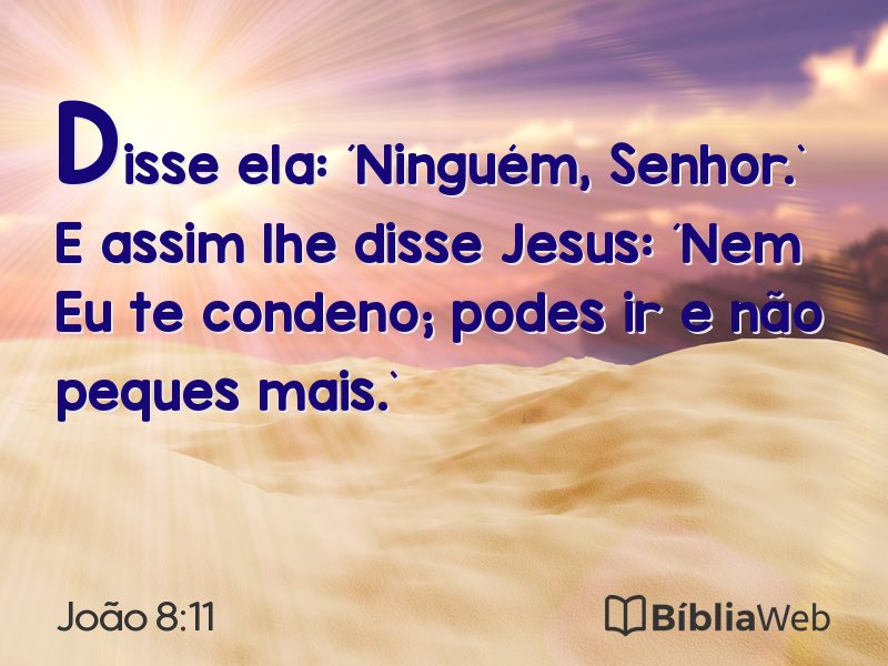 João 8:11 em imagem para compartilhar