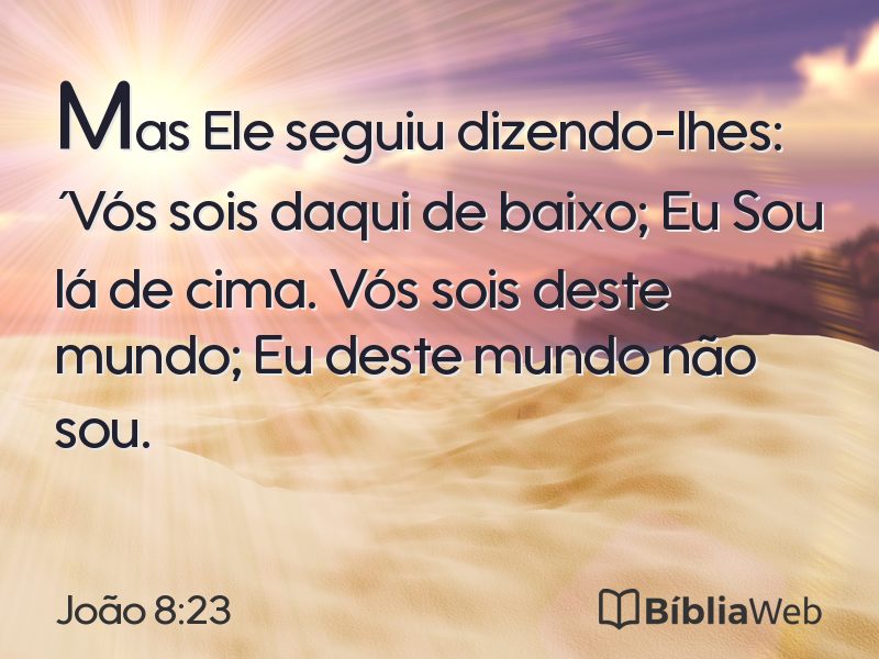 João 8:23 em imagem para compartilhar