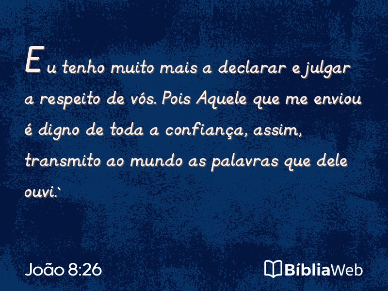 João 8:26 em imagem para compartilhar