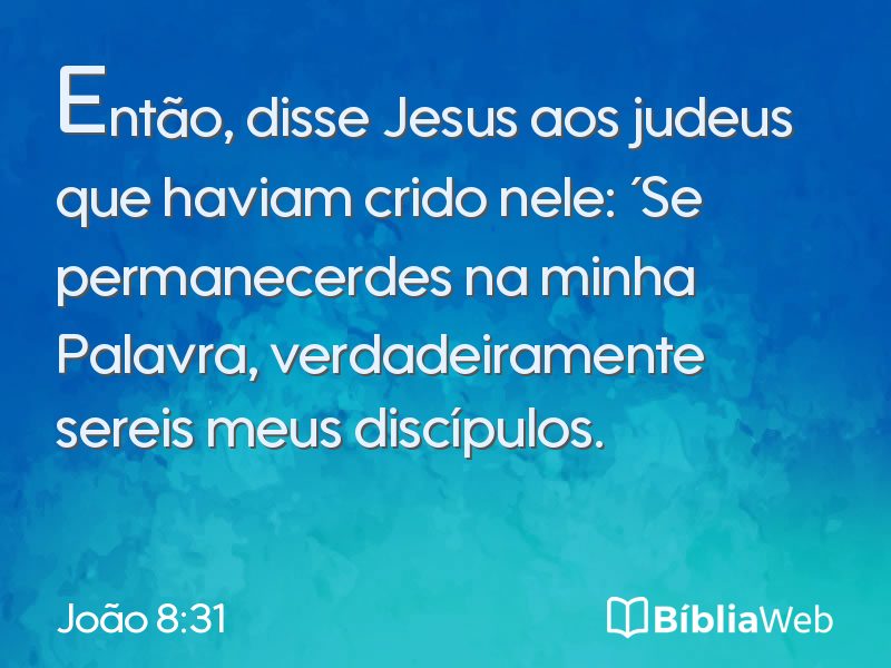 João 8:31 em imagem para compartilhar