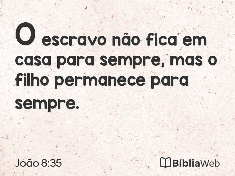 João 8:35 em imagem para compartilhar