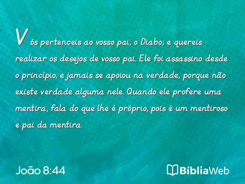 João 8:44 em imagem para compartilhar
