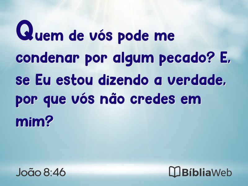 João 8:46 em imagem para compartilhar