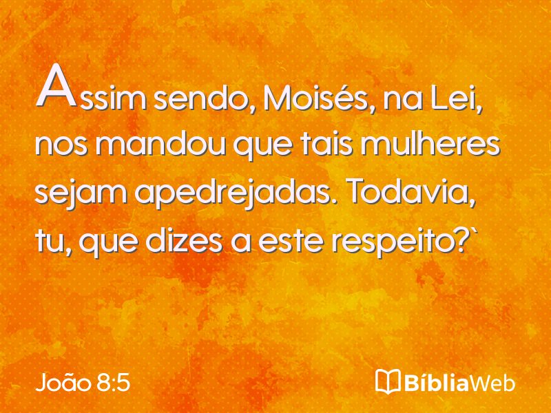 João 8:5 em imagem para compartilhar