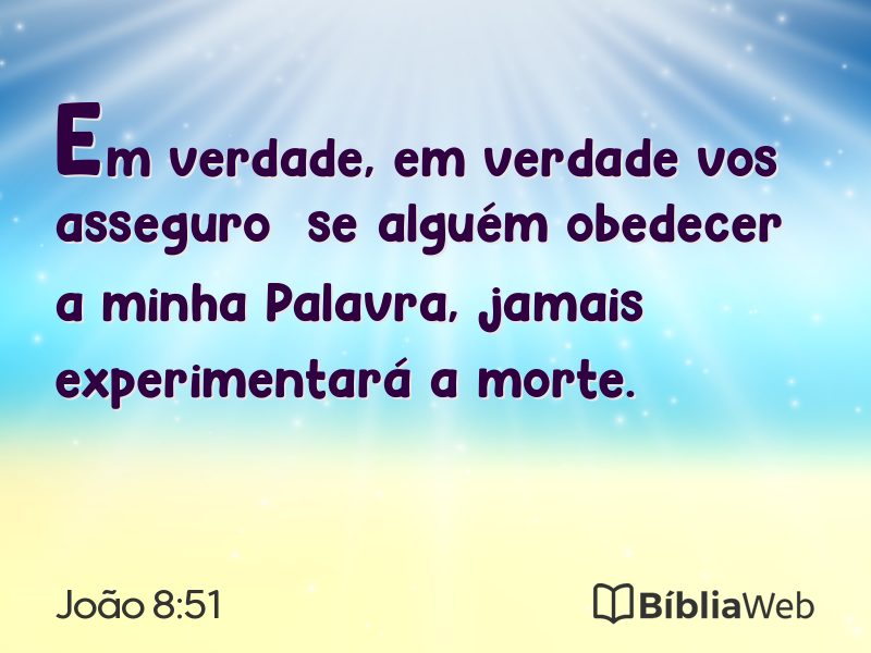 João 8:51 em imagem para compartilhar