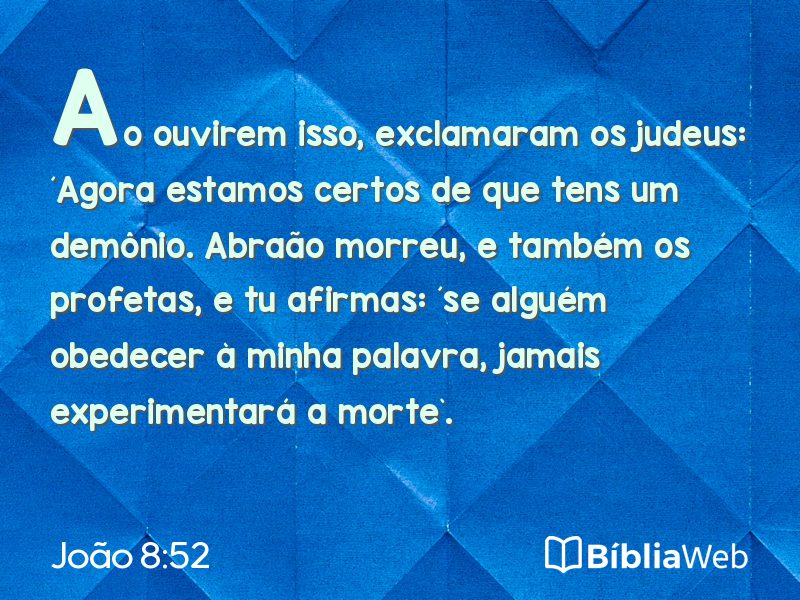 João 8:52 em imagem para compartilhar
