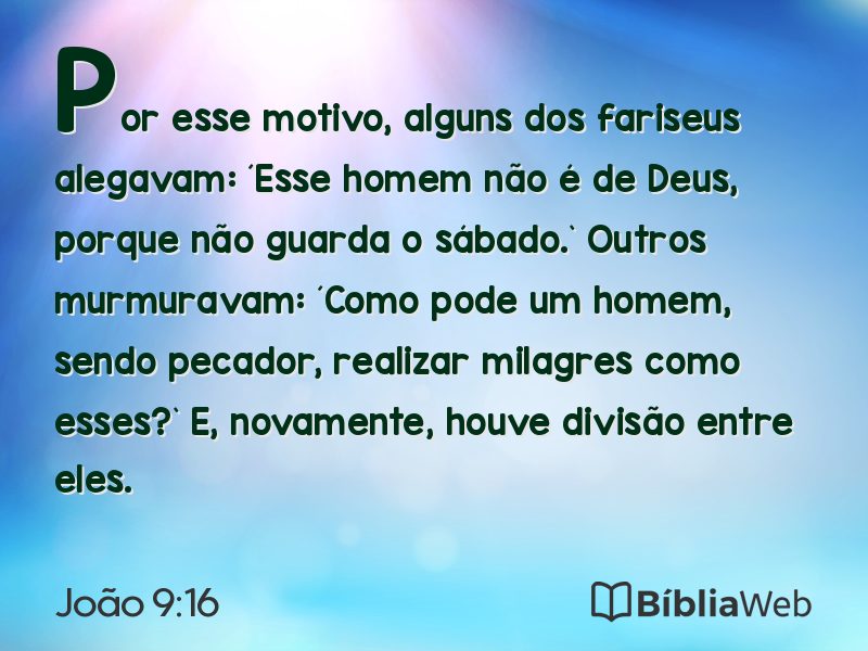 João 9:16 em imagem para compartilhar