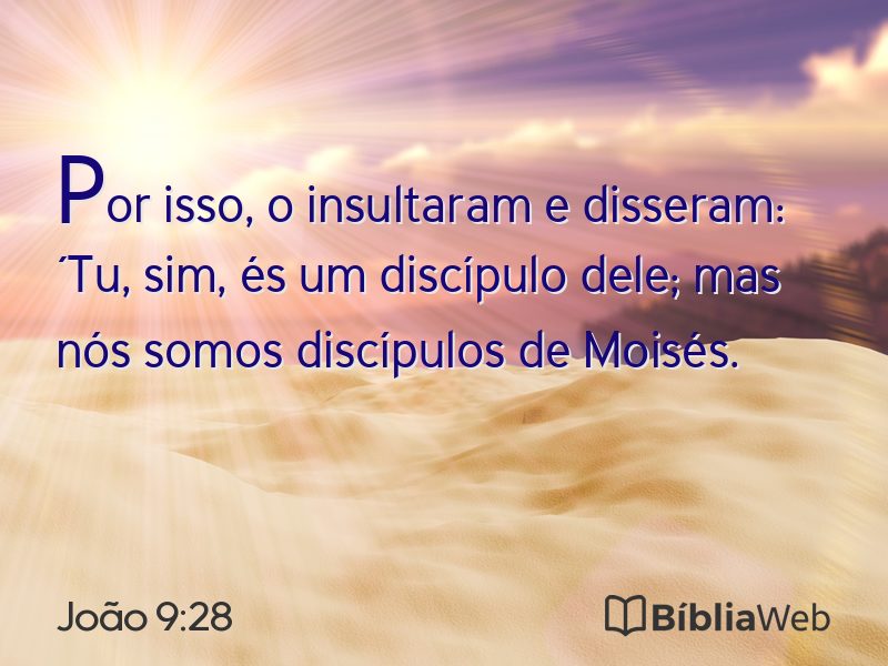 João 9:28 em imagem para compartilhar