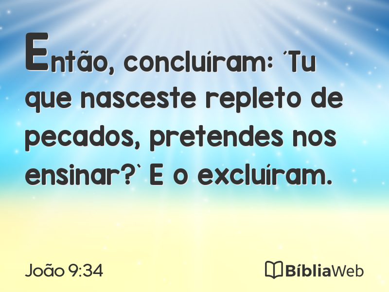 João 9:34 em imagem para compartilhar