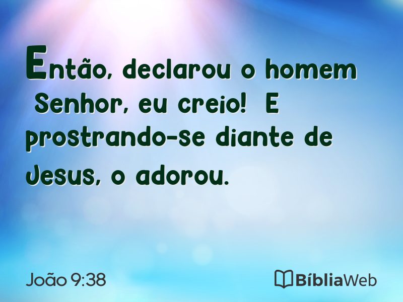 João 9:38 em imagem para compartilhar