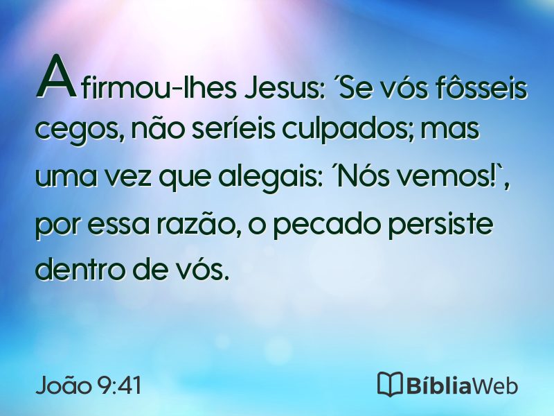 João 9:41 em imagem para compartilhar
