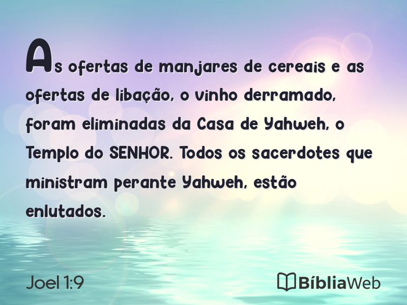 Joel 1:9 em imagem para compartilhar
