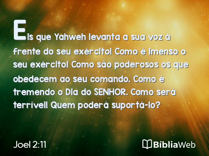 Joel 2:11 em imagem para compartilhar