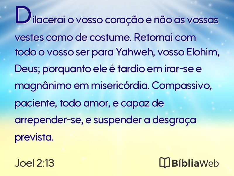 Joel 2:13 em imagem para compartilhar