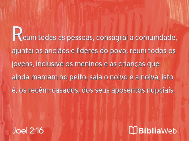 Joel 2:16 em imagem para compartilhar