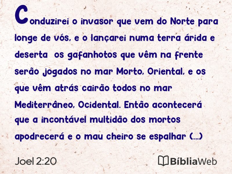 Joel 2:20 em imagem para compartilhar