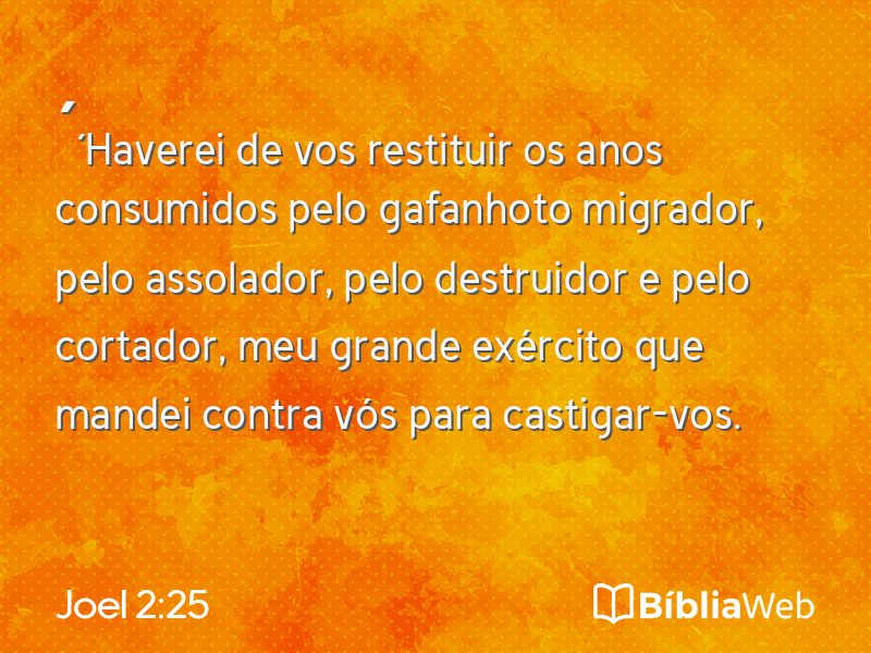 Joel 2:25 em imagem para compartilhar