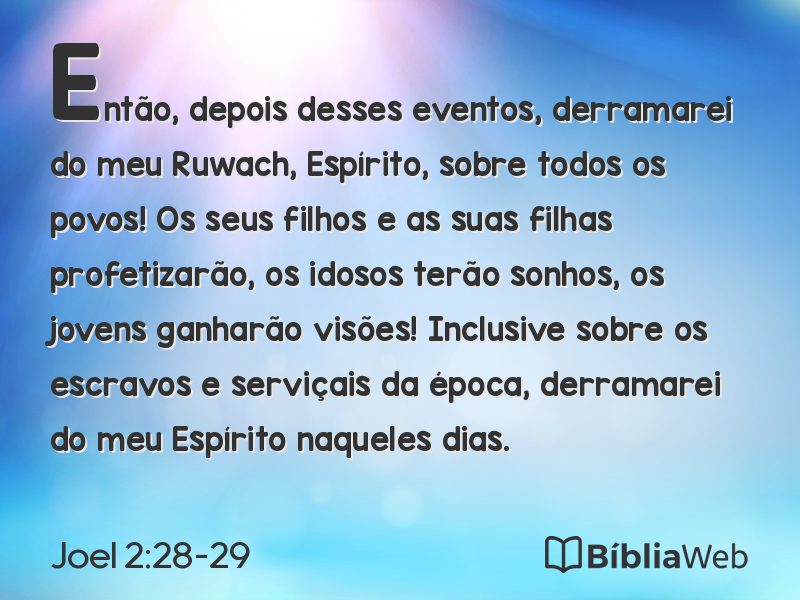 Joel 2:28-29 em imagem para compartilhar