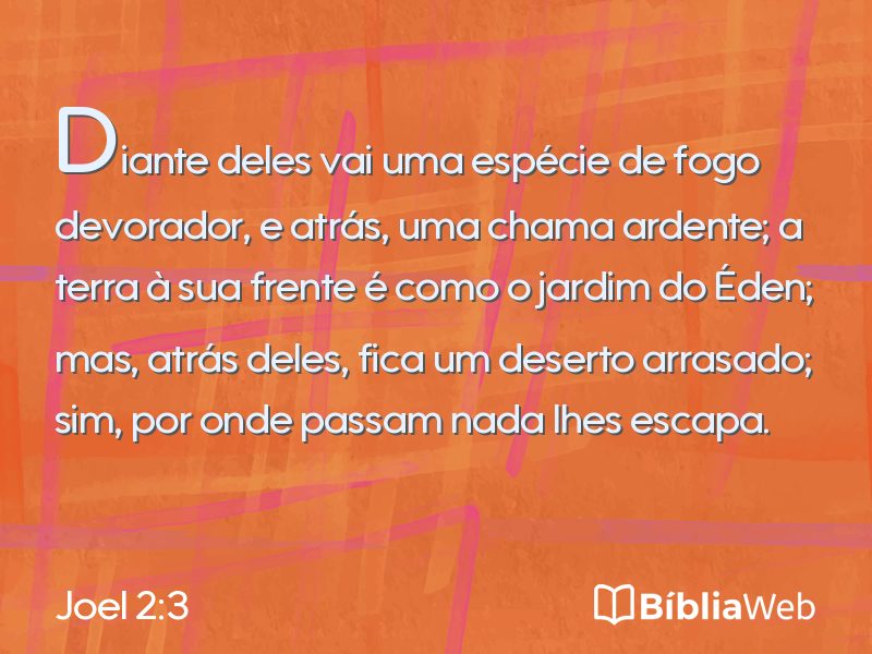 Joel 2:3 em imagem para compartilhar
