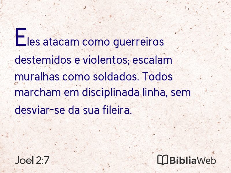 Joel 2:7 em imagem para compartilhar